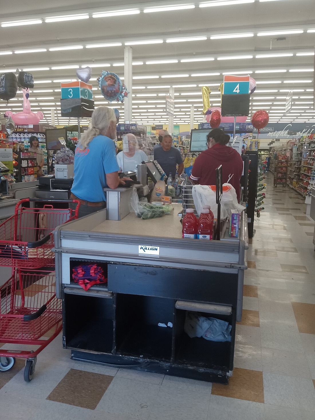 Checkout line for grocery store